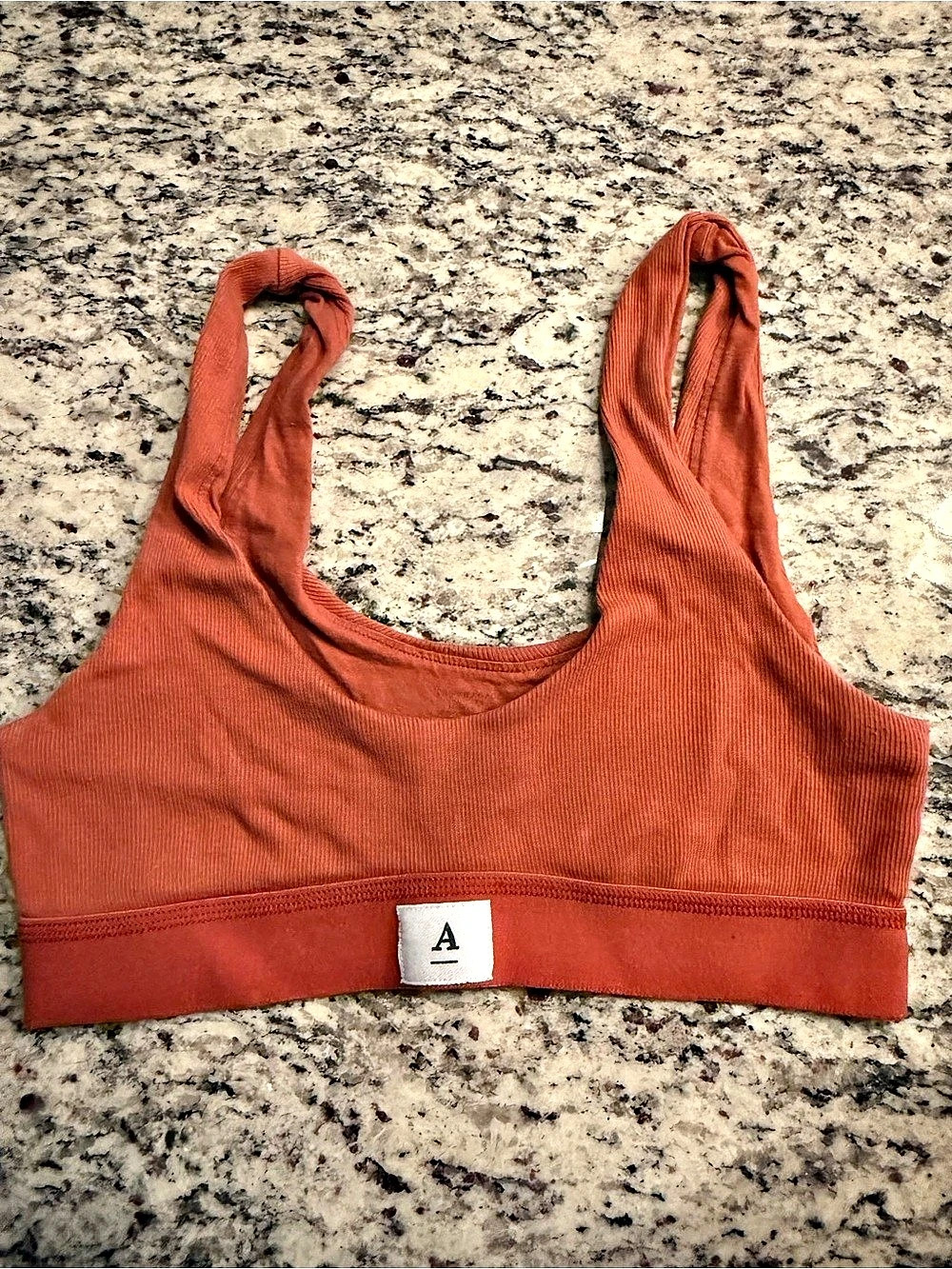 Anthropologie Ribbed Sports Bra in Orange Like New